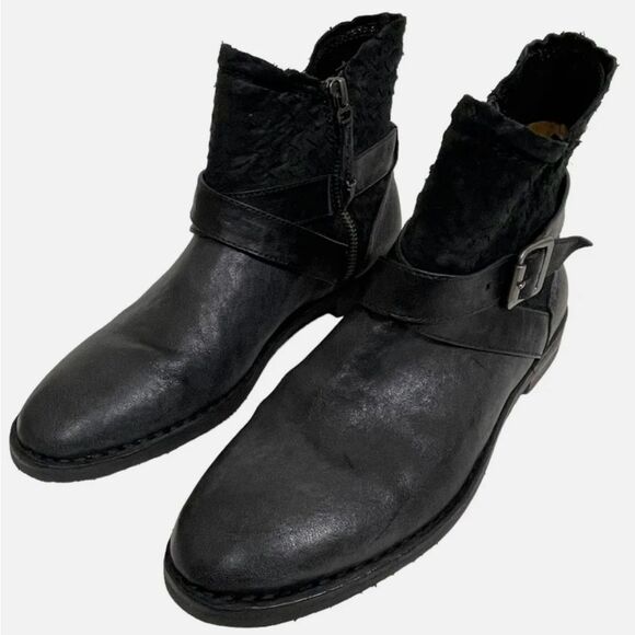 Track Alexa Bootie Black Textured Leather Women’s Size 9 - Picture 1 of 6